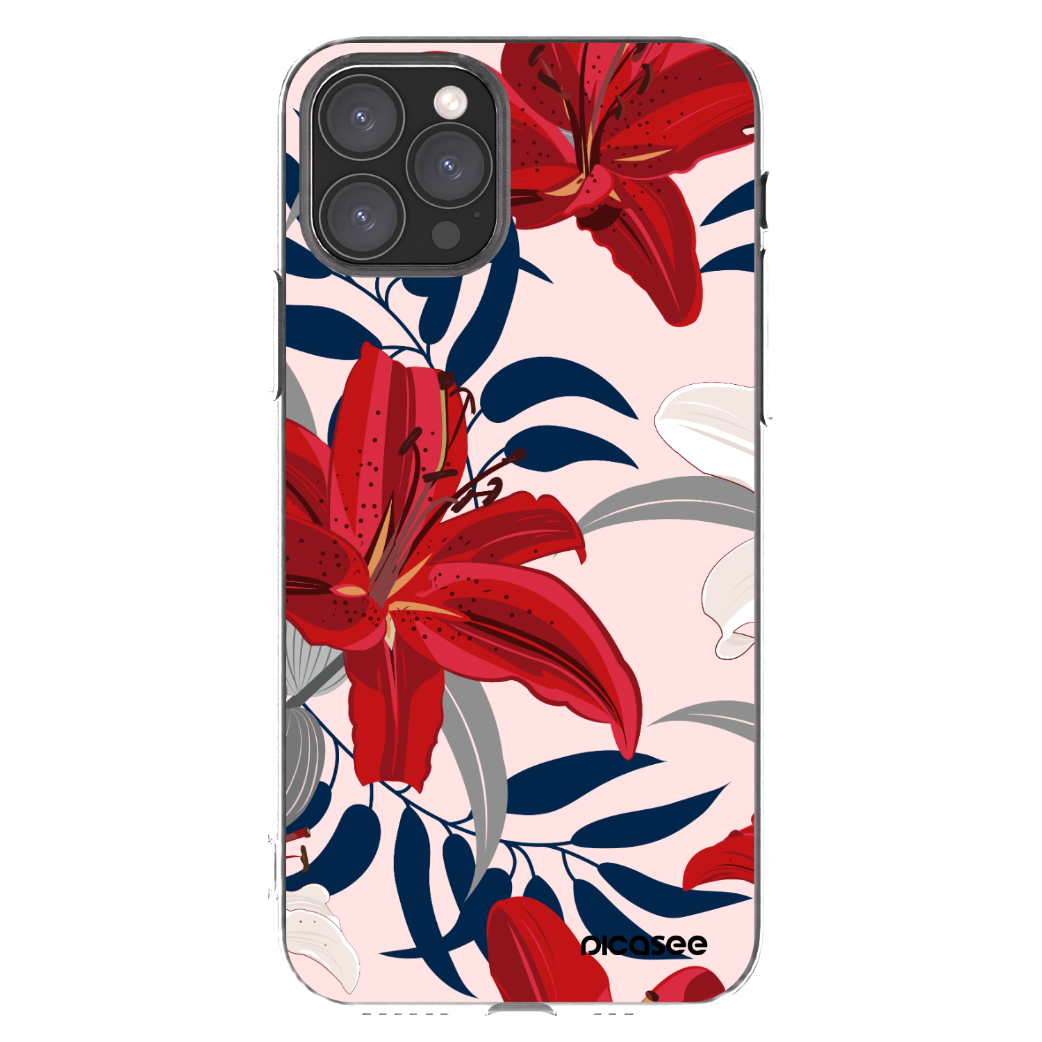 Picasee silikonowe przeźroczyste etui na Apple iPhone 11 Pro - Red Lily