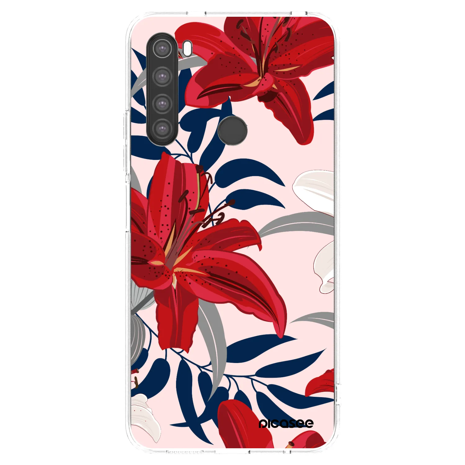 Picasee silikonowe przeźroczyste etui na Xiaomi Redmi Note 8 - Red Lily