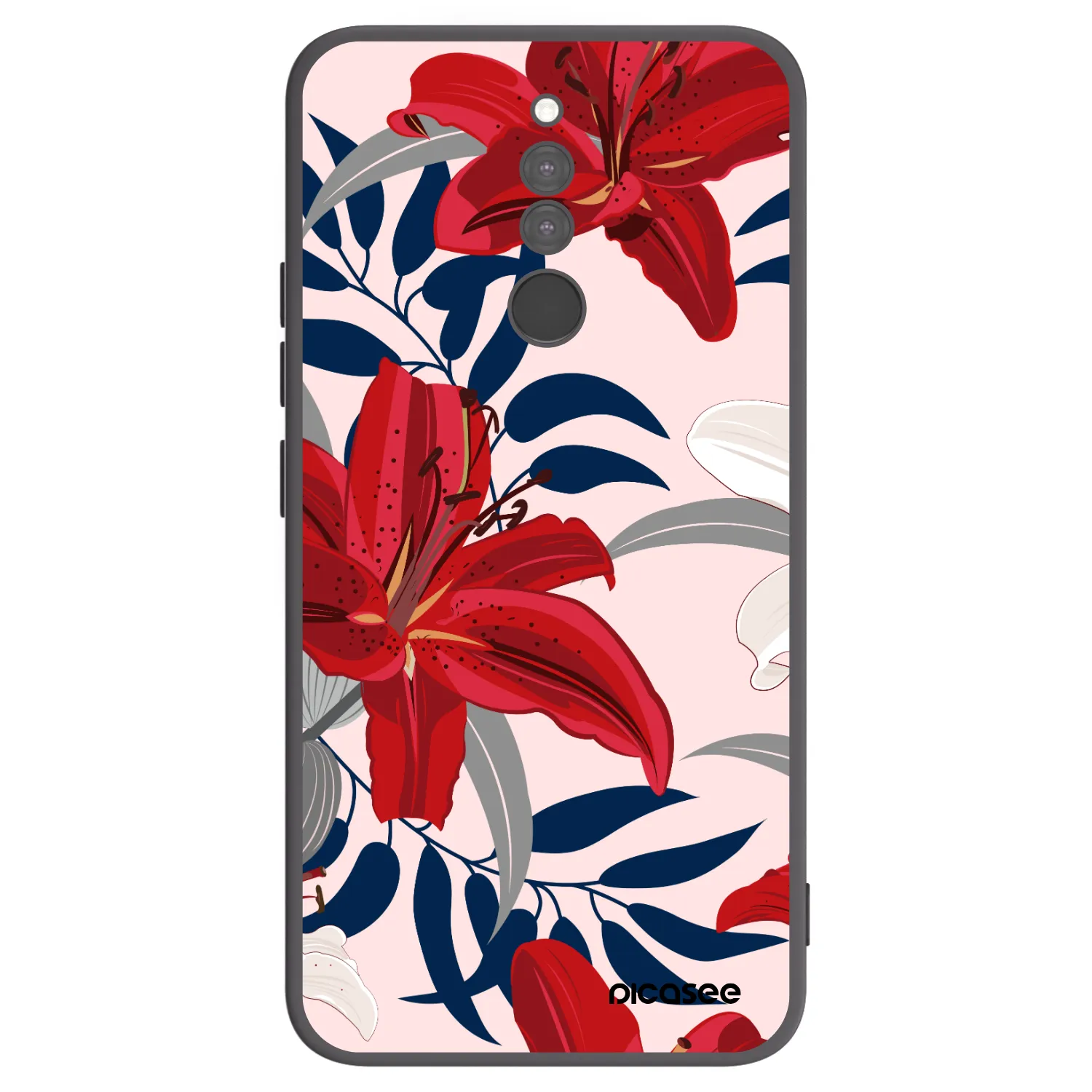Picasee silikonowe czarne etui na Xiaomi Redmi 8 - Red Lily