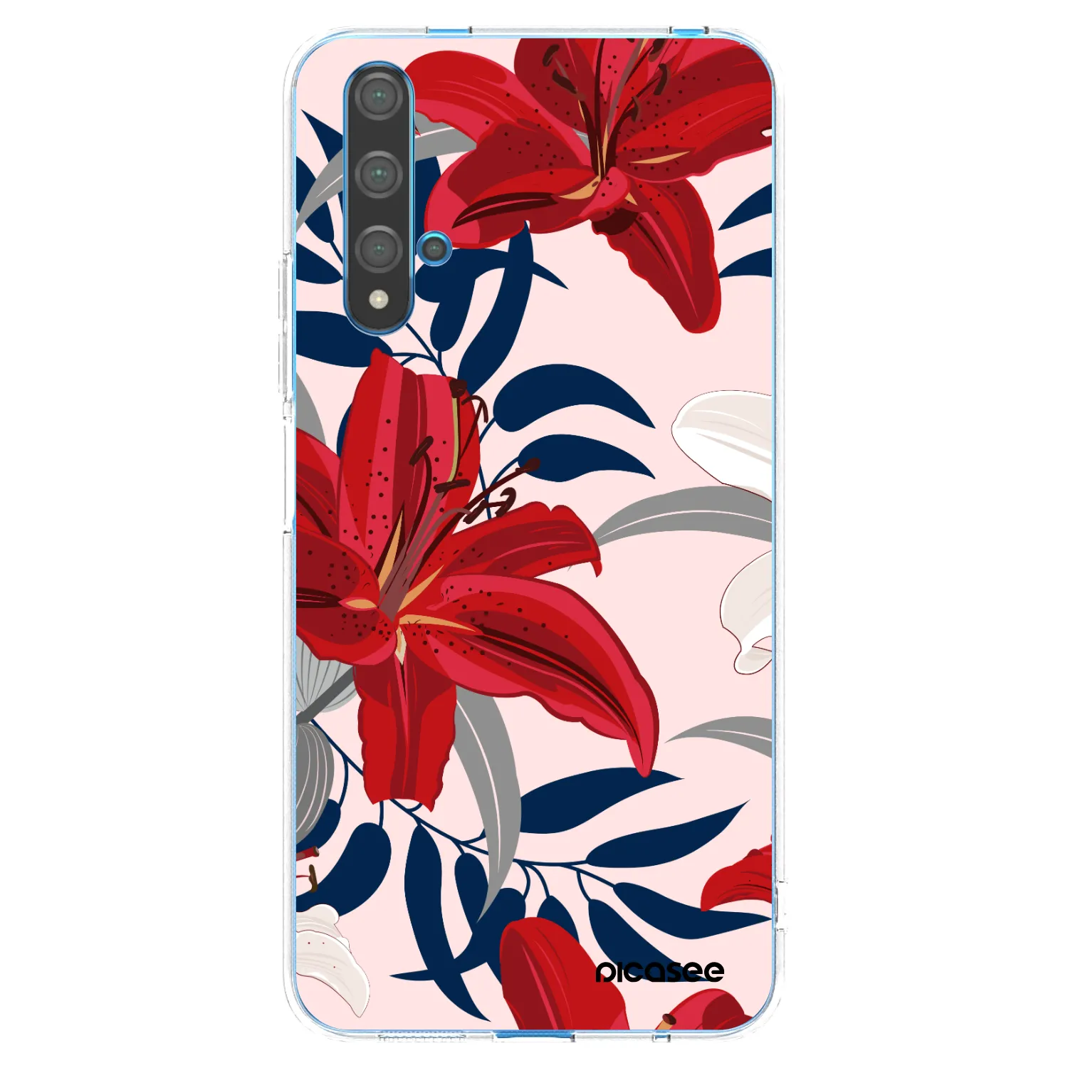 Picasee silikonowe przeźroczyste etui na Huawei Nova 5T - Red Lily