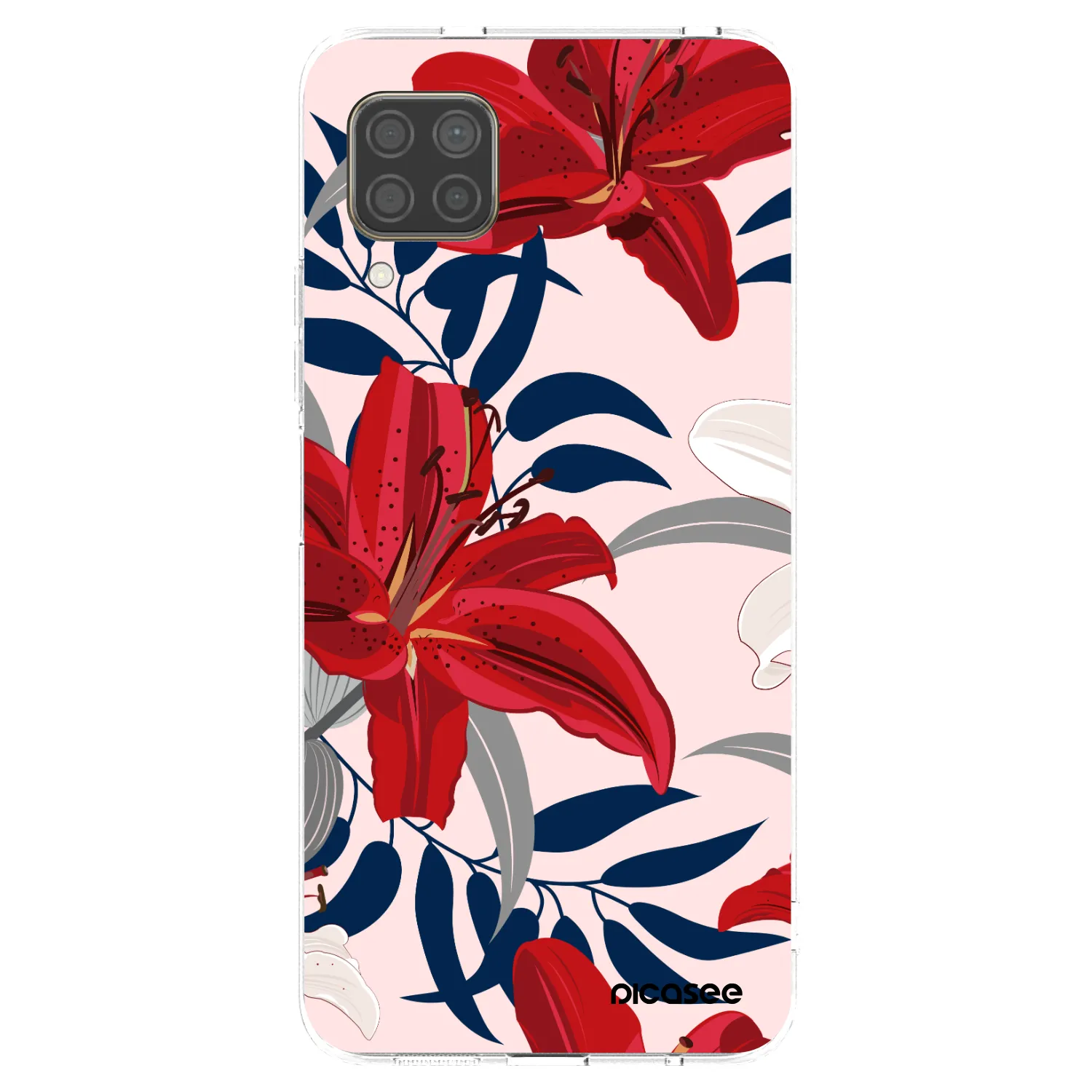 Picasee silikonowe przeźroczyste etui na Huawei P40 Lite - Red Lily