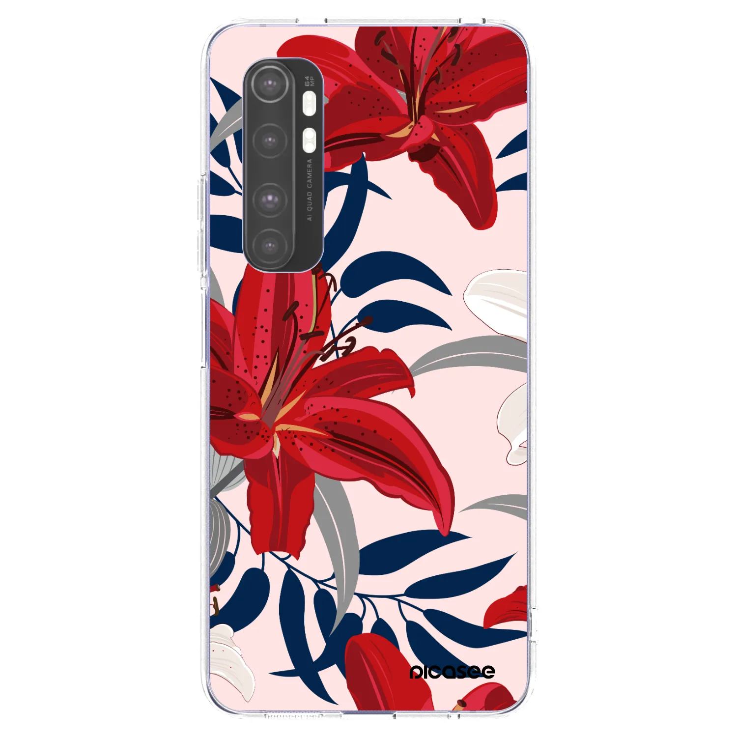 Picasee silikonowe przeźroczyste etui na Xiaomi Mi Note 10 Lite - Red Lily