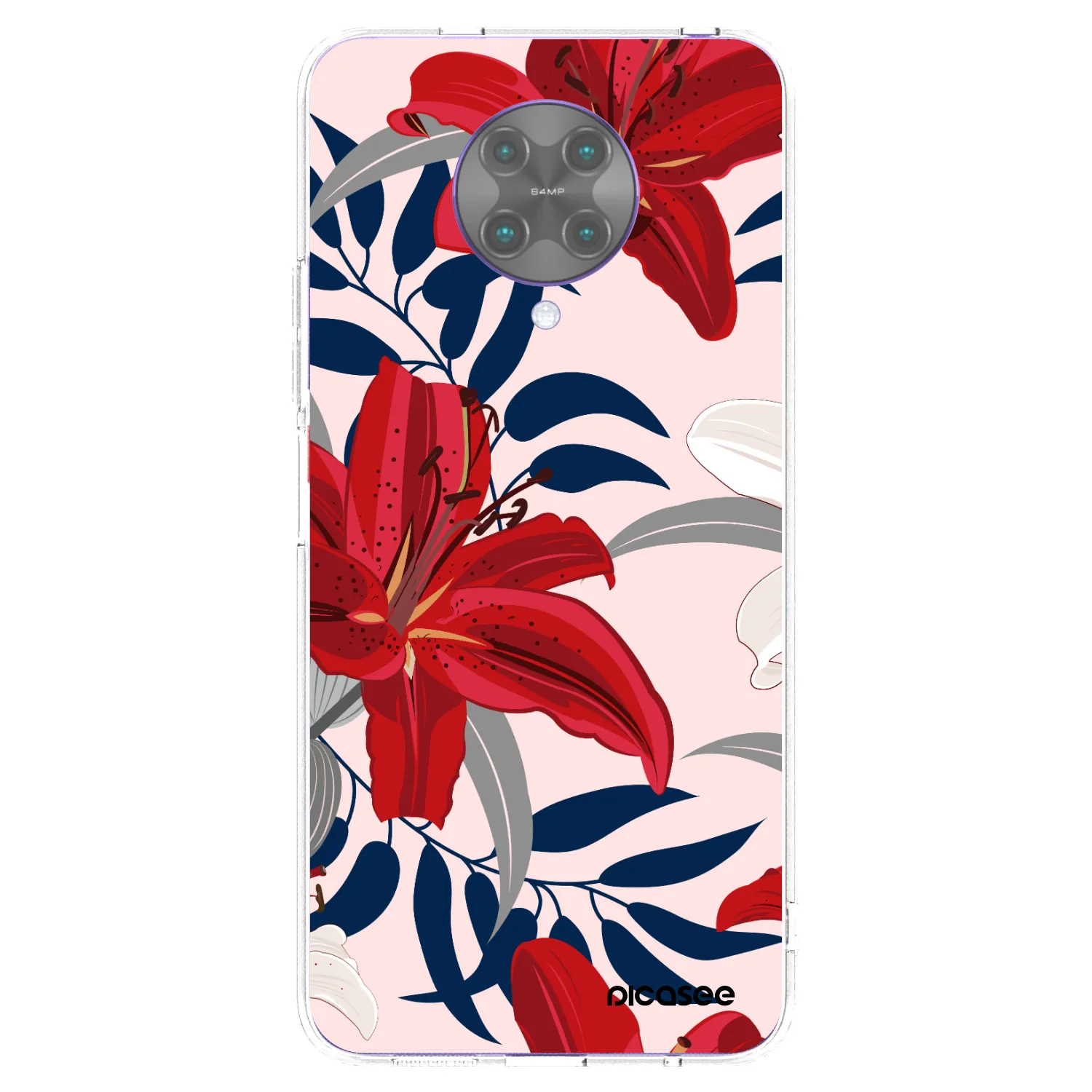 Picasee silikonowe przeźroczyste etui na Xiaomi Poco F2 Pro - Red Lily