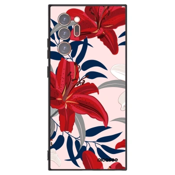 Picasee silikonowe czarne etui na Samsung Galaxy Note 20 Ultra - Red Lily