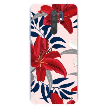 Picasee silikonowe przeźroczyste etui na Xiaomi Redmi 9 - Red Lily