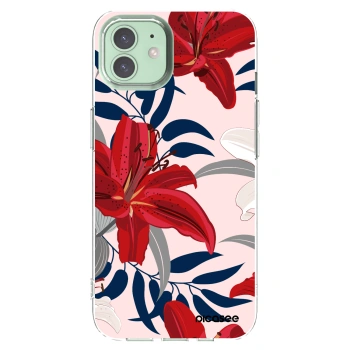 Picasee silikonowe przeźroczyste etui na Apple iPhone 12 - Red Lily