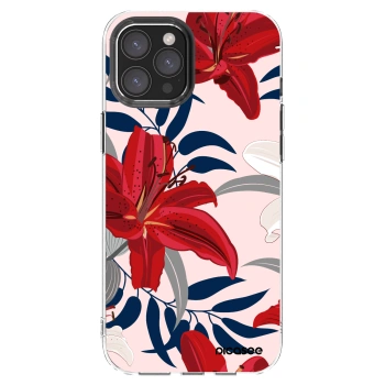 Picasee silikonowe przeźroczyste etui na Apple iPhone 12 Pro Max - Red Lily
