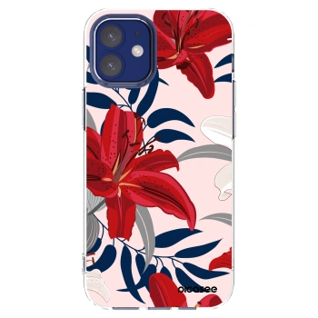 Picasee silikonowe przeźroczyste etui na Apple iPhone 12 mini - Red Lily