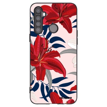 Picasee silikonowe czarne etui na Realme 5 - Red Lily