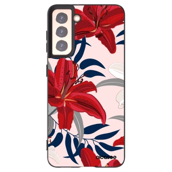 Picasee silikonowe czarne etui na Samsung Galaxy S21 5G G991B - Red Lily