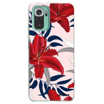 Picasee silikonowe przeźroczyste etui na Xiaomi Redmi Note 10 Pro - Red Lily