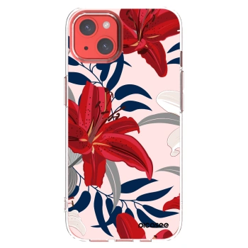 Picasee silikonowe przeźroczyste etui na Apple iPhone 13 - Red Lily