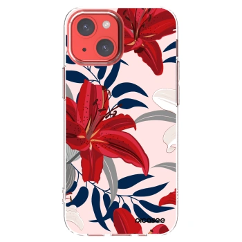 Picasee silikonowe przeźroczyste etui na Apple iPhone 13 mini - Red Lily