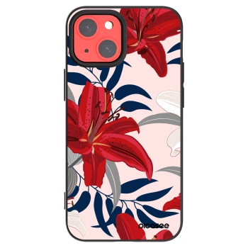 Picasee silikonowe czarne etui na Apple iPhone 13 mini - Red Lily