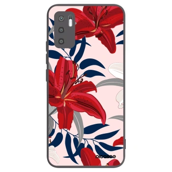 Picasee silikonowe czarne etui na Xiaomi Redmi Note 10 5G - Red Lily