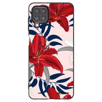 Picasee silikonowe czarne etui na Samsung Galaxy M12 M127F - Red Lily