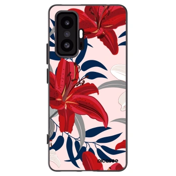 Picasee silikonowe czarne etui na Xiaomi 11T Pro - Red Lily