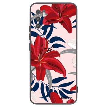 Picasee silikonowe czarne etui na Xiaomi Poco M3 Pro 5G - Red Lily