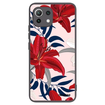 Picasee silikonowe czarne etui na Xiaomi 11 Lite 5G NE - Red Lily