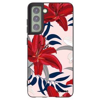 Picasee silikonowe czarne etui na Samsung Galaxy S21 FE 5G - Red Lily
