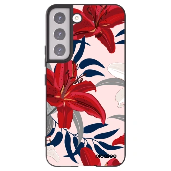 Picasee silikonowe czarne etui na Samsung Galaxy S22 5G - Red Lily