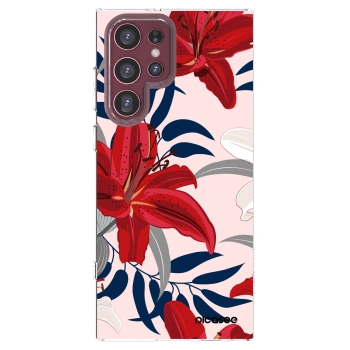 Picasee silikonowe przeźroczyste etui na Samsung Galaxy S22 Ultra 5G - Red Lily