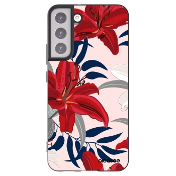 Picasee silikonowe czarne etui na Samsung Galaxy S22+ 5G - Red Lily