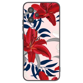 Picasee silikonowe czarne etui na Realme 9 Pro 5G - Red Lily