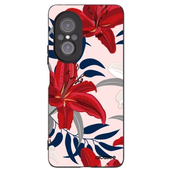 Picasee silikonowe czarne etui na Huawei Nova 9 SE - Red Lily