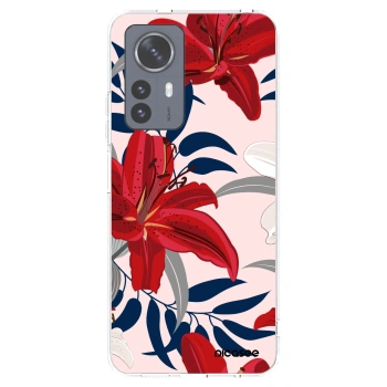 Picasee silikonowe przeźroczyste etui na Xiaomi 12 Pro - Red Lily
