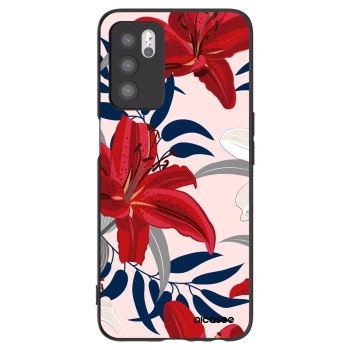 Picasee silikonowe czarne etui na OPPO A16s - Red Lily