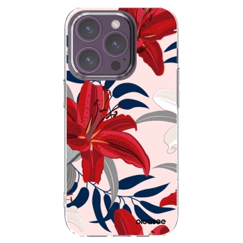 Picasee silikonowe przeźroczyste etui na Apple iPhone 14 Pro - Red Lily