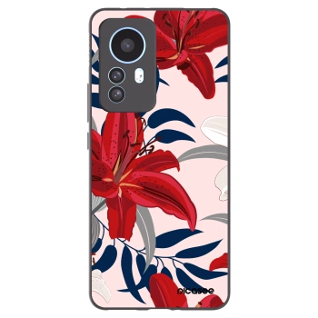 Picasee silikonowe czarne etui na Xiaomi 12T Pro - Red Lily