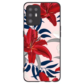 Picasee silikonowe czarne etui na OPPO A94 5G - Red Lily