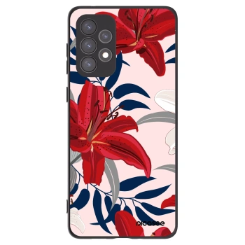 Picasee silikonowe czarne etui na Samsung Galaxy A73 5G - Red Lily