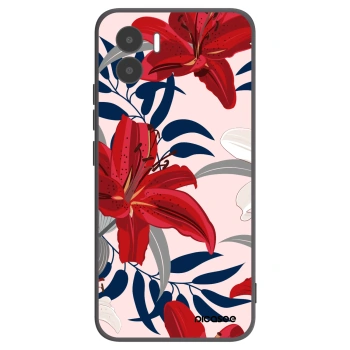 Picasee silikonowe czarne etui na Xiaomi Redmi A1 - Red Lily