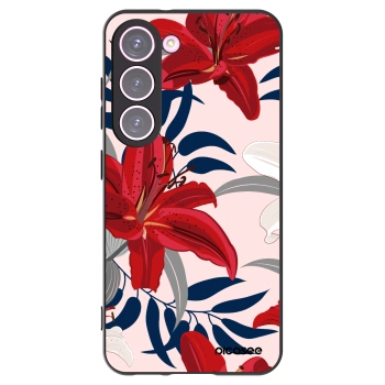 Picasee silikonowe czarne etui na Samsung Galaxy S23 5G - Red Lily