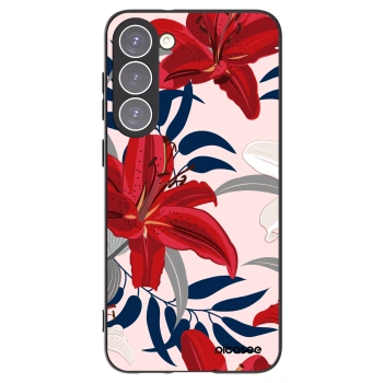 Picasee silikonowe czarne etui na Samsung Galaxy S23+ 5G - Red Lily