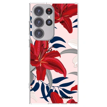 Picasee silikonowe przeźroczyste etui na Samsung Galaxy S23 Ultra 5G - Red Lily
