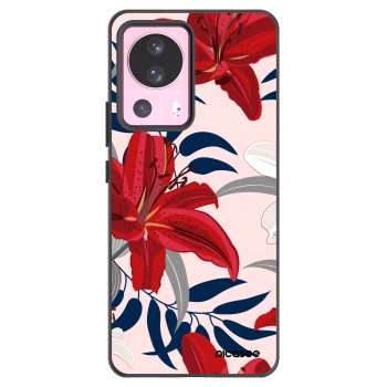 Picasee silikonowe czarne etui na Xiaomi 13 Lite - Red Lily