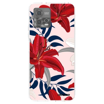 Picasee silikonowe przeźroczyste etui na Motorola Moto G72 - Red Lily