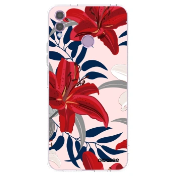 Picasee silikonowe przeźroczyste etui na Honor 8X - Red Lily