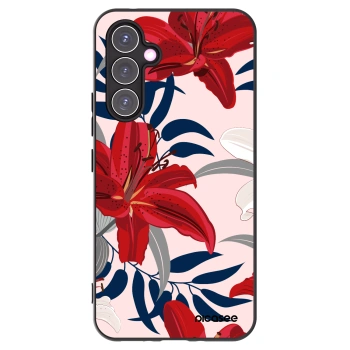 Picasee silikonowe czarne etui na Samsung Galaxy A54 5G A546B - Red Lily