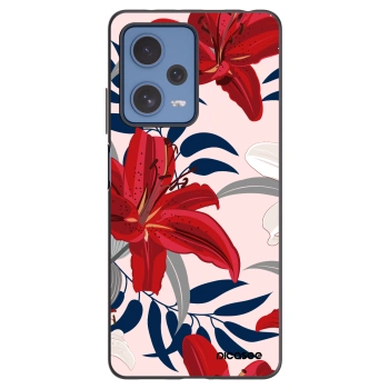 Picasee silikonowe czarne etui na Xiaomi Redmi Note 12 Pro 5G - Red Lily