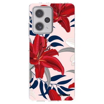 Picasee silikonowe przeźroczyste etui na Xiaomi Redmi Note 12 Pro+ 5G - Red Lily