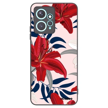 Picasee silikonowe czarne etui na Xiaomi Redmi Note 12 4G - Red Lily