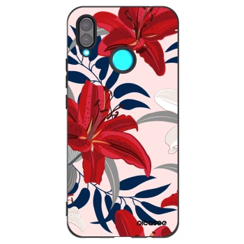 Picasee silikonowe czarne etui na Huawei Nova 3 - Red Lily