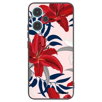 Picasee silikonowe czarne etui na Xiaomi Poco F5 - Red Lily