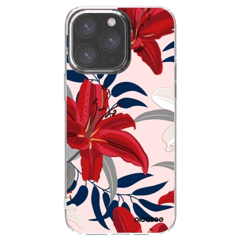 Picasee silikonowe przeźroczyste etui na Apple iPhone 15 Pro Max - Red Lily