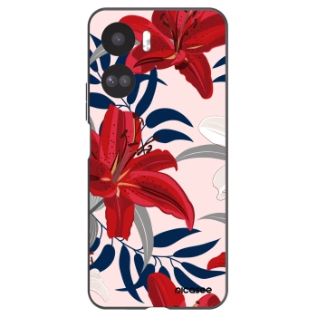 Picasee silikonowe czarne etui na Honor 90 Lite 5G - Red Lily